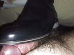 Cock crush trample cun under riding boots